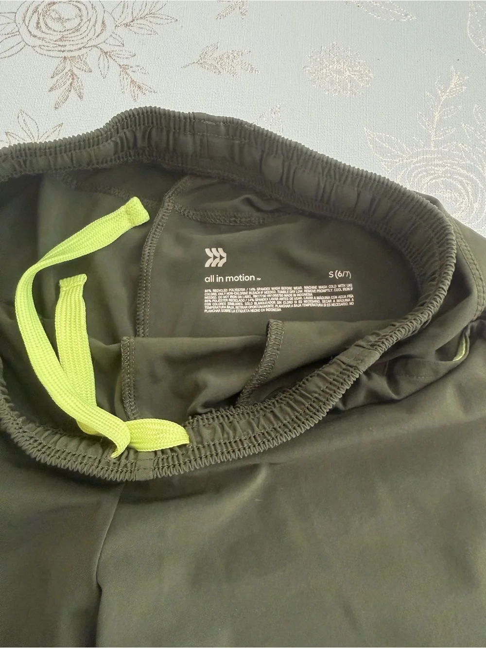 All in Motion Boys Medium (8/10) Olive Green Performance Golf / Active Shorts - Picture 5 of 7